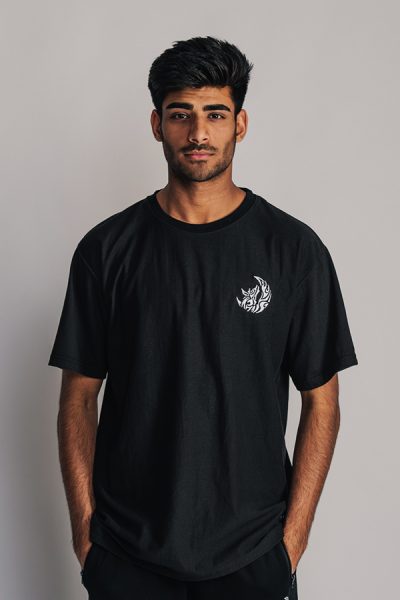 B&W STICHED T-SHIRT - BLACK